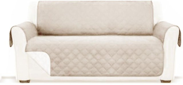 Wasserdichter und rutschfester Sofabezug mit Karomuster in Beige, pflegeleichter Sofa Überwurf für 1- bis 4-Sitzer - Bild 1