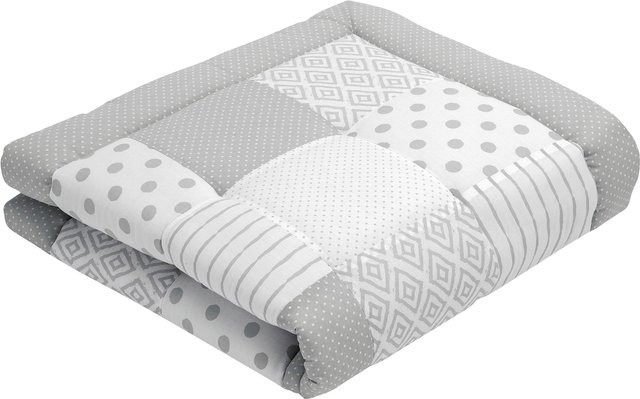 Emma & Noah Krabbeldecke Patchwork in Grau und Multicolour, gepolstert, B/T: 200 x 200 cm - Bild 1