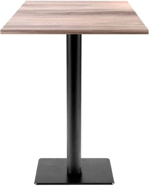 RestooTab Stehtisch Milan T quadratisch in Eiche und Hellgrau mit schwarzem Gestell, B/T/H: 60 x 60 x 113 cm - Bild 1