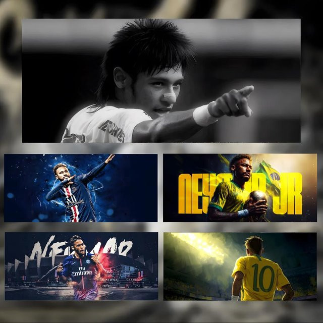 Athlet Footballstar N-Neymar Gaming-Mauspad in Schwarz für PC mit genähten Kanten - Bild 1