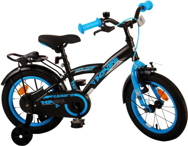 TPFSports Thombike Kinderfahrrad, 14 Zoll, Schwarz/Blau, Rücktritt + Handbremse - Bild 1
