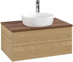 V&B Waschtischunterschrank Antao ohne Frontstruktur, Wandhängend, Eiche Honig, B/T/H: 80 x 36 x 50 cm - Bild 1