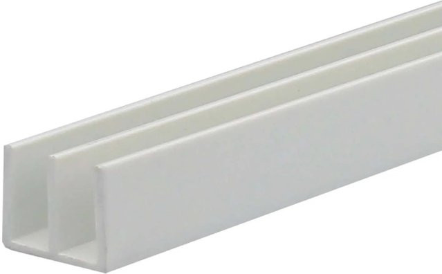 Arcansas W-förmiges PVC Profil in Weiß, B/H/L: 16 x 10 x 1000 mm - Bild 1