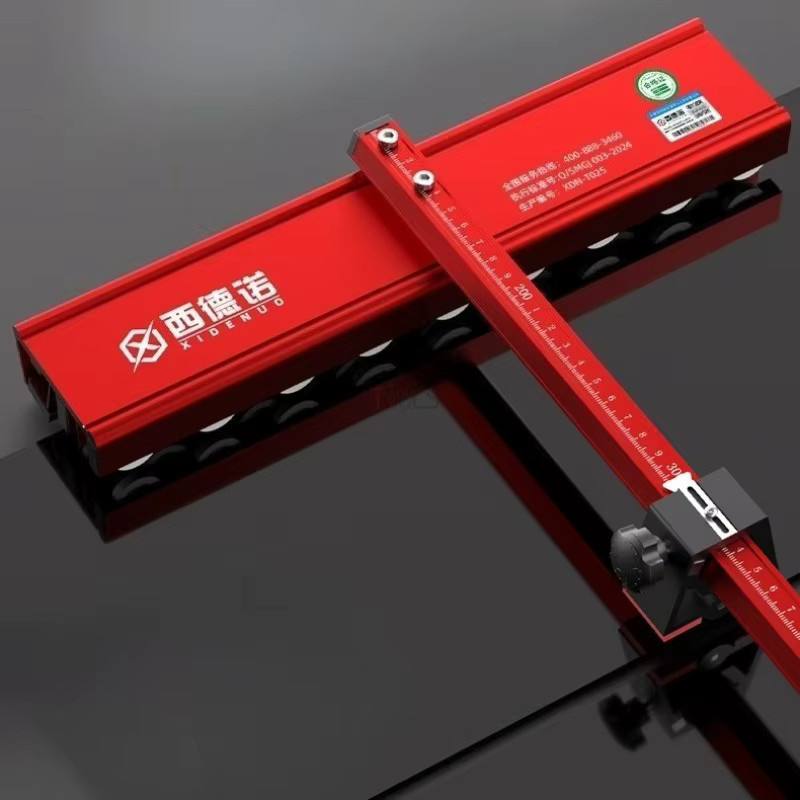 LTOOLS T-förmiges Fliesenschneidewerkzeug mit Rollen in Rot, verstellbares manuelles Glas- und Bodenschneidemesser - Bild 2