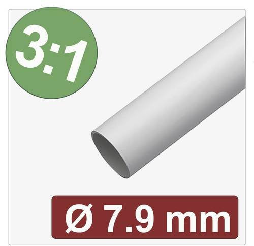 Quadrios 25CA629 Schrumpfschlauch mit Kleber Weiß, Durchmesser: 7,9 mm, Schrumpfrate 3:1, Meterware - Bild 1