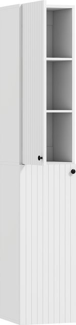 HOMCOM Badezimmerschrank Weiß Wandmontage mit 2 Türen und verstellbaren Regalen B/T/H: 30 x 30 x 161 cm - Bild 1