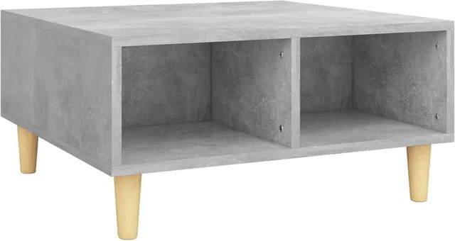 vidaXL Couchtisch in Betongrau mit Eukalyptus-Holzwerkstoff, quadratisch, B/T/H: 60 x 60 x 30 cm - Bild 1