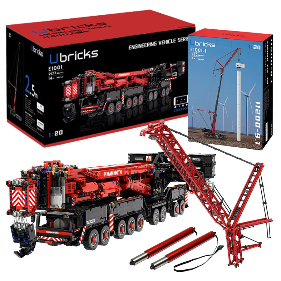 Ubricks E1001 Liebherr LTM11200 Mobiler Kran und Fliegenvorrichtung, Bausteine Spielzeug, ab 14 Jahren - Bild 5