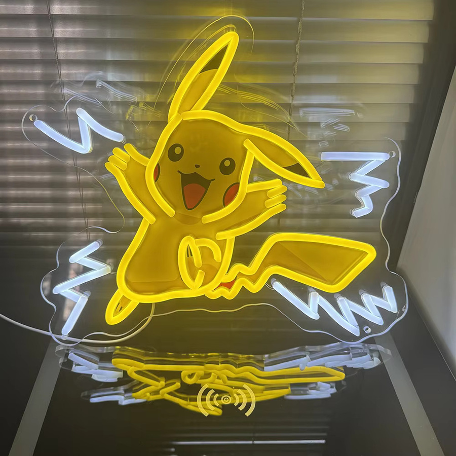 Bandai Pokemon Pikachu Acryl Neon LED Licht in Gelb mit transparentem Effekt für dein Zuhause - Bild 2