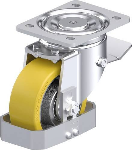 Blickle Stahlblech-Lenkrolle LH-GTH 127K-ST-FS in Silber mit 125 mm Rad-Durchmesser und 700 kg Tragfähigkeit - Bild 1