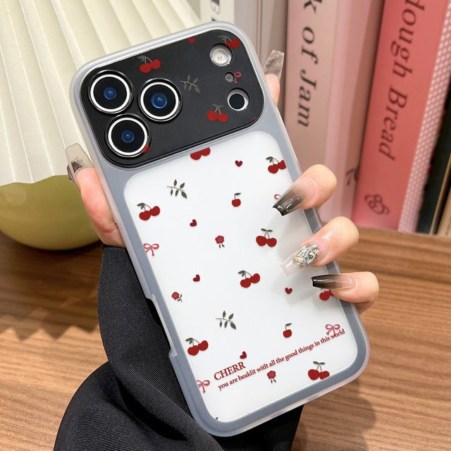 Transparente Handyhülle mit Kawaii Kirschmuster für Apple iPhone 17 Pro Max, 16, 15, 14, 13 – Stoßfeste Schutzhülle mit matter Rückseite - Bild 1