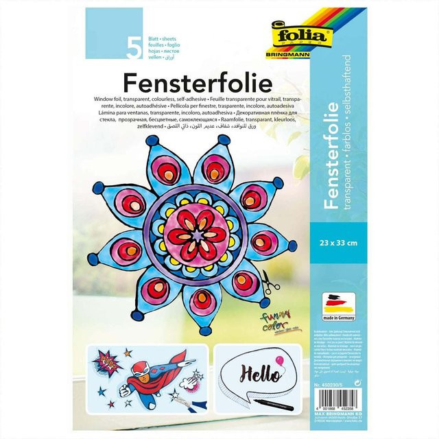 folia Fensterfolie adhäsiv transparent 5-teiliges Set - Bild 1