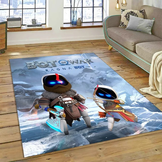 Potdemiel Astro Bot Cartoon-Roboter Teppich, rutschfest und mehrfarbig, ideal für Wohnzimmer, Schlafzimmer oder Kinderzimmer - Bild 1