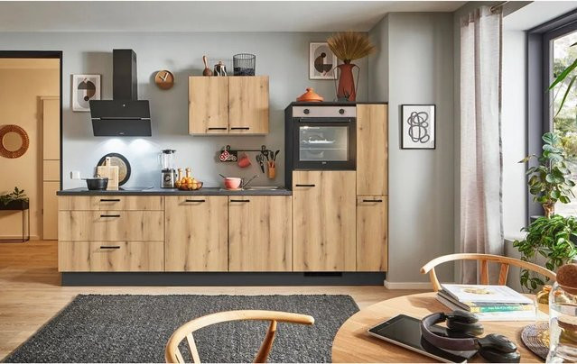 pino Küchenzeile Evoke Eiche mit 1 Geräteschrank und 1 Apothekerschrank, Breite: 290 cm - Bild 1