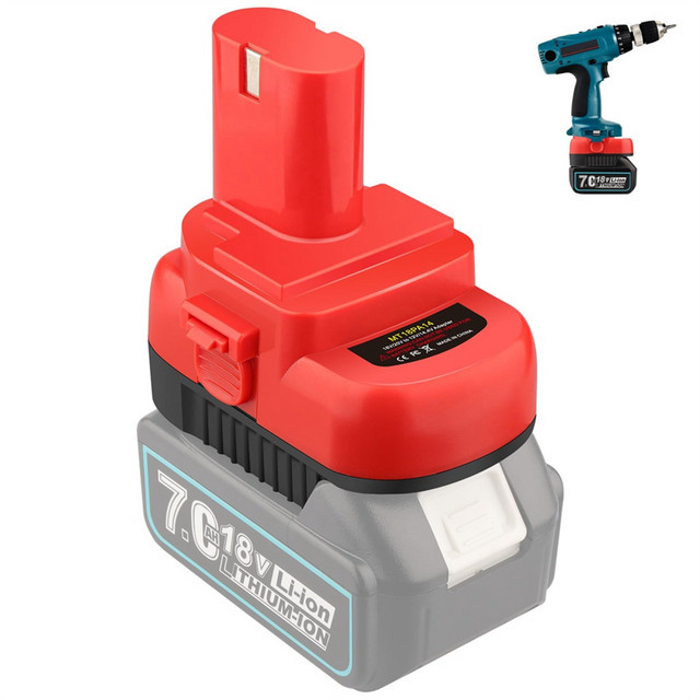 AS63 MT18PA14 Akku-Adapter von Makita zur Umwandlung von 18 V Li-Ionen-Akkus auf 12 V/14,4 V Ni-Mh Akku-Werkzeuge in Rot - Bild 1