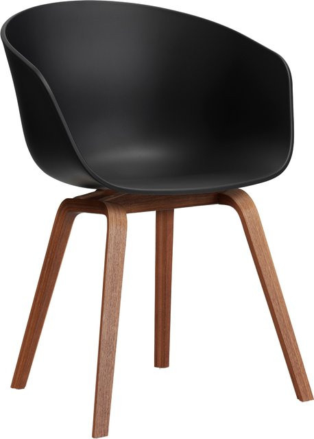 HAY About A Chair AAC 22 mit Armlehnen in Schwarz aus Polypropylen und Holz - Bild 1