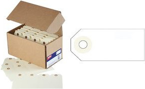 agipa Gepäckanhänger aus Pappe in Beige mit Lochverstärkungsringen, B: 8,0 cm, H: 3,8 cm - Bild 1