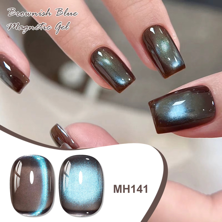 Mtssii Magnetischer Gel Nagellack, Bräunlich Blau, Schimmernd, 10 ml - Bild 3