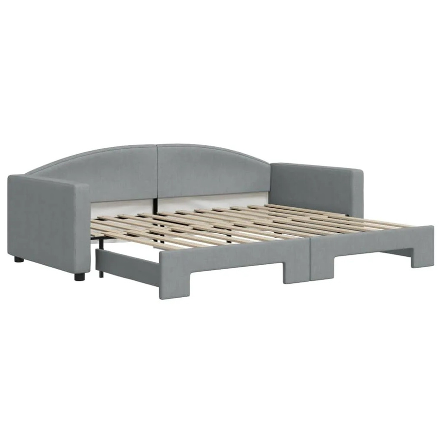 vidaXL Ausziehbares Tagesbett in Hellgrau mit Stoffbezug B/T/H: 90 x 200 cm - Bild 2