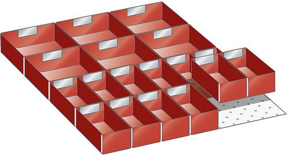 Lista Set Einsatzkästen Rot aus Kunststoff B/T/H: 61,2 x 45,9 x 7,5 cm - Bild 2