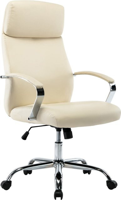 TPFLiving Bürostuhl Fargo XL in Creme mit Kunstleder und Armlehnen - Bild 1