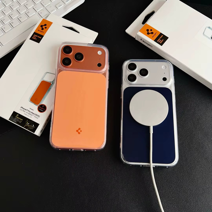 Spigen Ultra Hybrid MagFit Magnetische Handyhülle für iPhone 17 Pro Max, Transparent/Orange, Stoßfeste TPU Schutzhülle mit MagSafe Kompatibilität - Bild 2