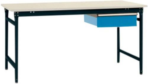 Manuflex BB5247.7016 BASIS Beistelltisch stationär mit Kunststoff-Platte und Einzelschubfach in Anthrazit, B/T/H: 125,0 x 80,0 x 78,0 cm - Bild 1
