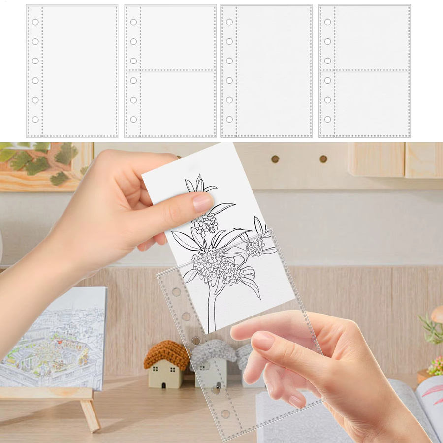 Transparente Ersatzseiten für A7-Ordner mit 6 Ringen, ideale Ersatzseiten für Aufkleberbücher aus Kunststoff - Bild 1