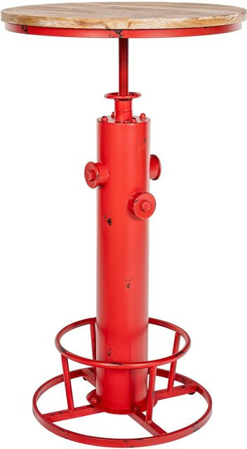 DELUKE Stehtisch SILKE Rund, Bartisch aus Metall und Kiefernholz in Rot, B/T/H: 54 x 54 x 91 cm - Bild 1