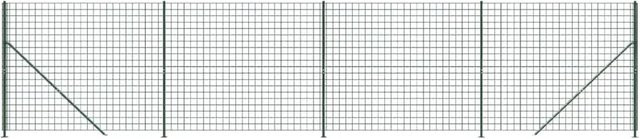 vidaXL Maschendrahtzaun aus PVC-beschichtetem Stahl mit Bodenflansch, Grün, Höhe: 1,6 m, Breite: 10 m - Bild 1