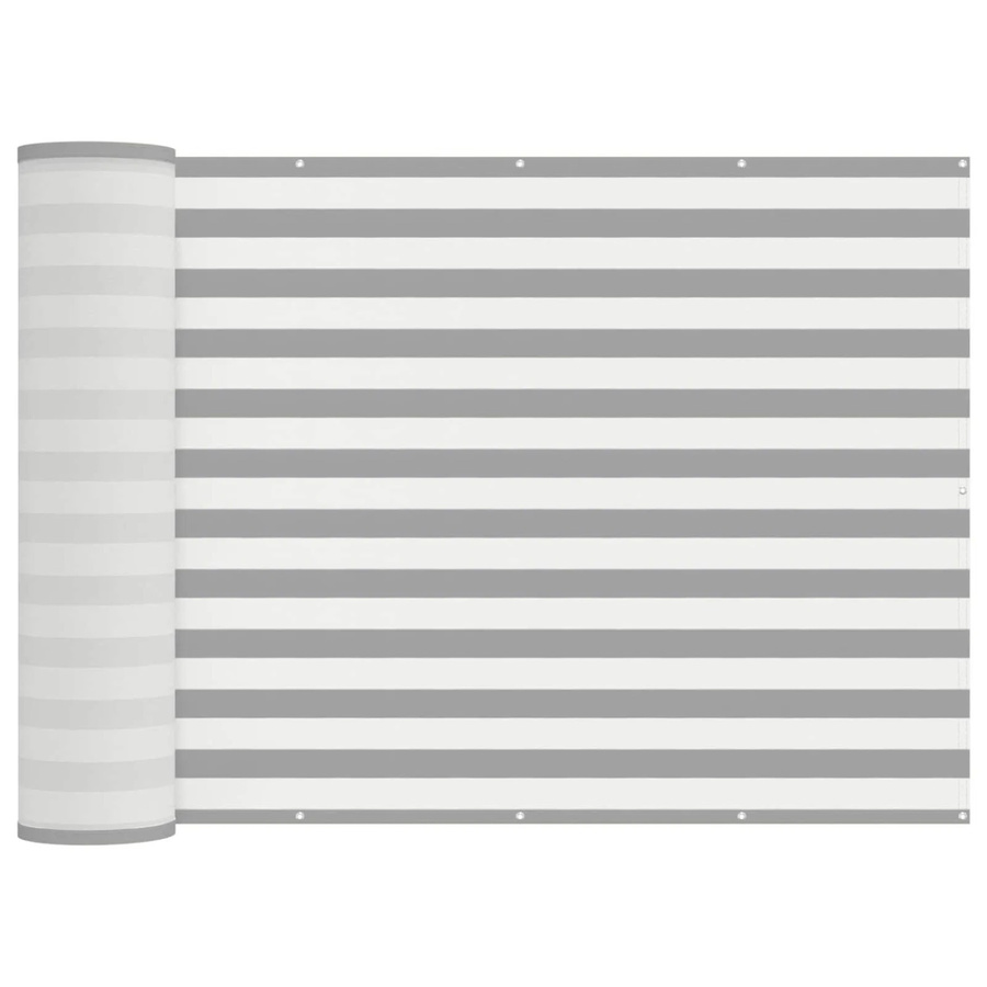 vidaXL Balkon Sichtschutz aus Polyester mit PU-Beschichtung, Farbe: Grau/Weiß, B: 700 cm, H: 200 cm - Bild 2
