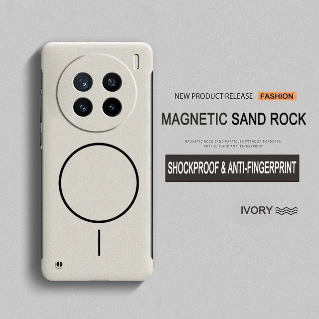 Fudusaidman Magnetische PC Handyhülle mit Frosted-Effekt und MagSafe Kompatibilität für Vivo X300 X200 Pro Mini X100 X100S Pro Ultra in Grau - Bild 1