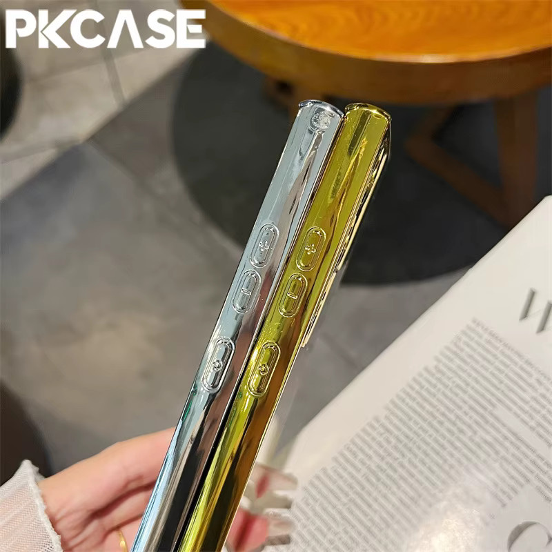 PKCASE Galvanisierte Spiegel-Handyhülle für Samsung Galaxy S26 S25 S24 S23 FE Ultra Plus, stoßfeste Schutzhülle in Silver oder Gold - Bild 3