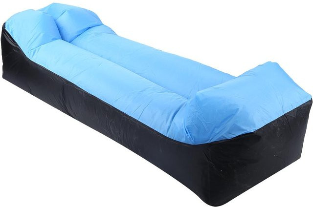 Fishine Aufblasbares Camping Sofa Ultraleichtes Luftbett für Outdoor, Strand und Reise in Weiß und Blau - Bild 1