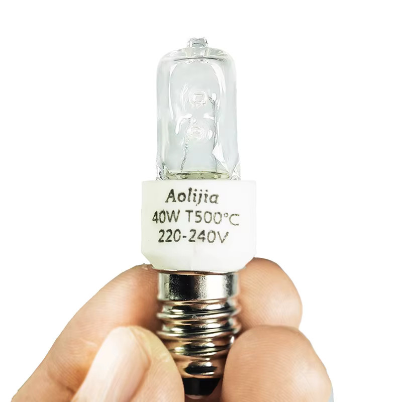 Hochtemperaturbeständige Halogen-Ofenlampe E14 für Mikrowellentrockner, 25W/40W, 220-240V, transparent - Bild 1