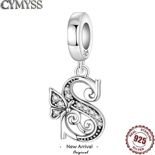 CYMYSS Charm Anhänger 925 Silber, Zirkonia, Perle, Schmetterling, Damen - Bild 1