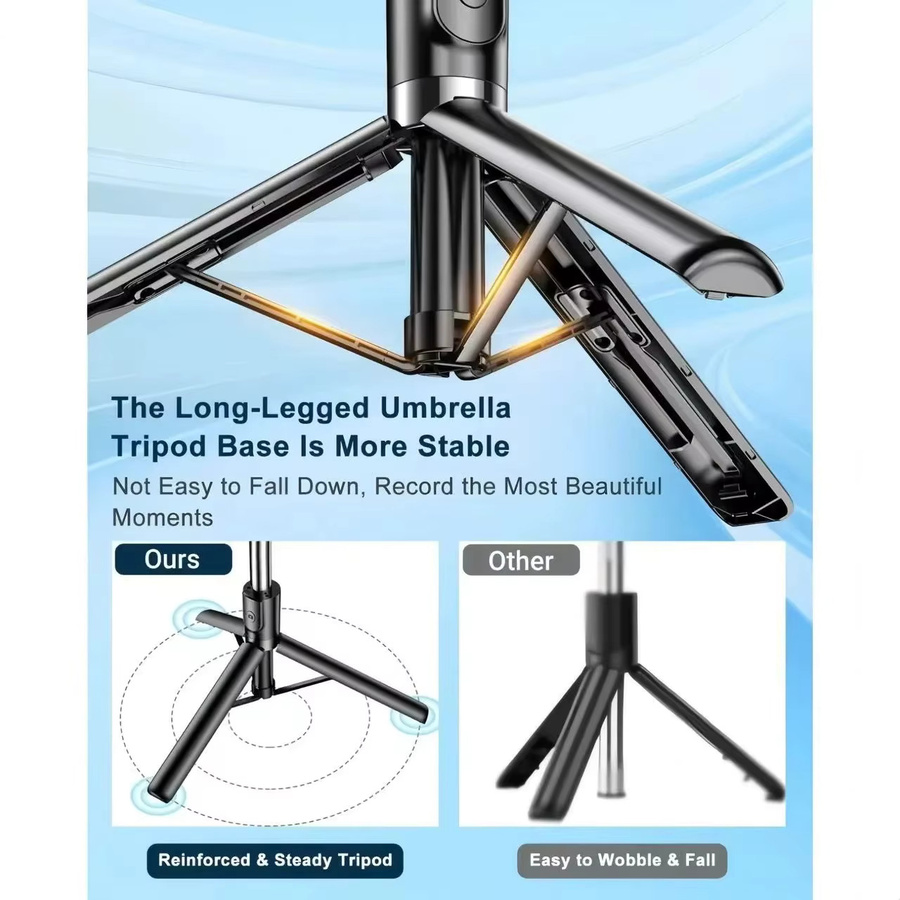 Drahtloser Selfie Stick und Smartphone Stativ, ausziehbar und faltbar, Farbe: Weiß - Bild 2