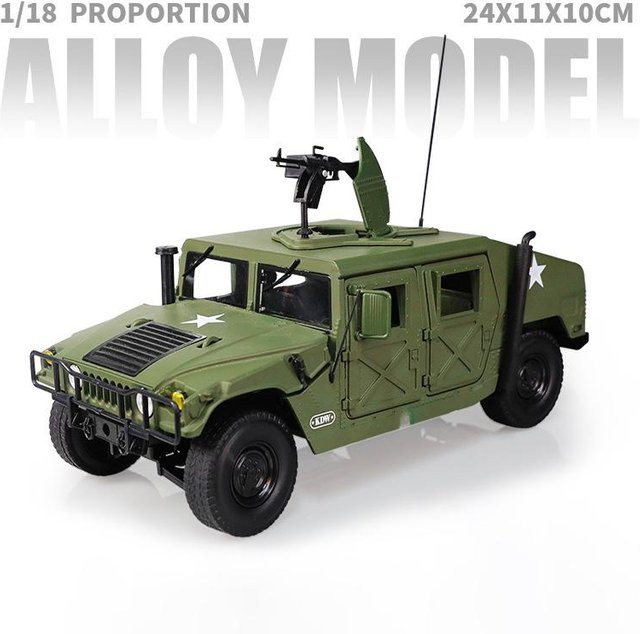 Linyi toy car Hummer H1 Militärisches gepanzertes Fahrzeug, Modellauto, 1:18, Metall, ab 14 Jahren - Bild 1