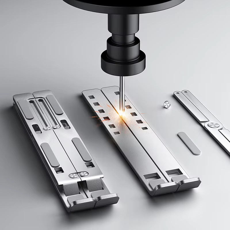 Verstellbarer faltbarer Laptop-Ständer aus Aluminiumlegierung in Silber - Bild 4