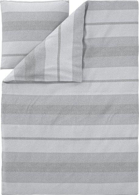 LIVARNO Renforcé-Bettwäsche Set in Weiß/Grau mit Bettbezug und Kissenbezug, B/H: 155 x 220 cm und 80 x 80 cm - Bild 1