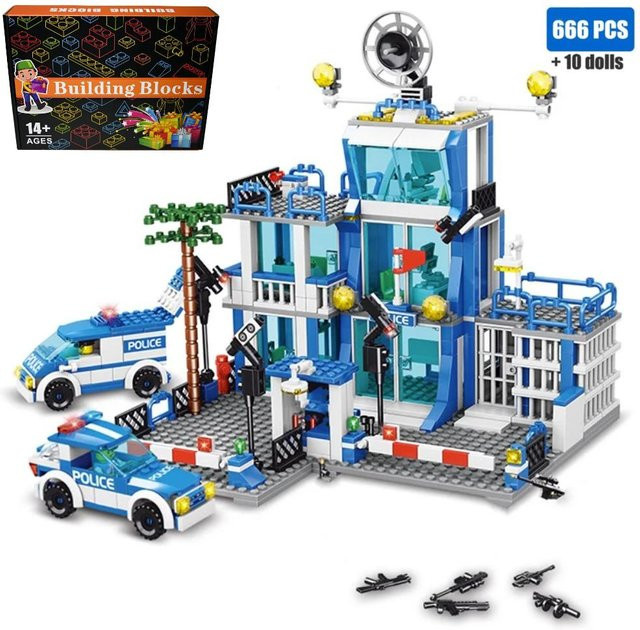 bohui toys Stadtgebiet Polizei Weltraumanlage, Bausteine, 666 Teile, ab 6 Jahren - Bild 1
