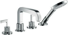 Hansgrohe Axor Citterio Fertigmontageset für die Badewanne mit zwei Hebelgriffen und Rosetten in Chrom - Bild 1