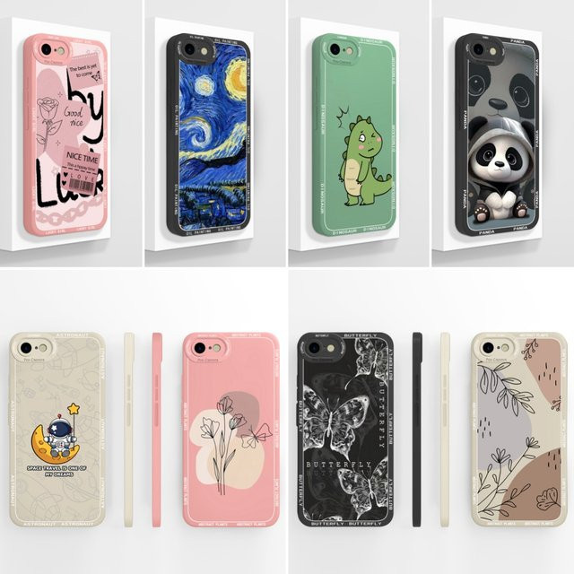 RLCCSW Silikon Schutzhülle im Ölgemälde-Design für iPhone 7, iPhone 8 und iPhone SE, Multicolor - Bild 1