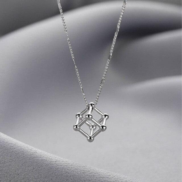 Halskette 925 Sterlingsilber, Würfel, Geometrisch, Damen - Bild 1