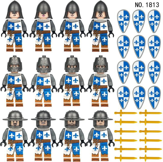 Mittelalterliche Ritterkorps Ritter, Mini Actionfigur, Weißes Pferd, ab 14 Jahre - Bild 1