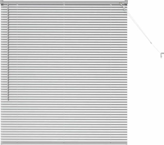 vidaXL Balkenjalousien mit Vorhängen aus Aluminium in Silber, B: 130 cm, H: 115 cm - Bild 1