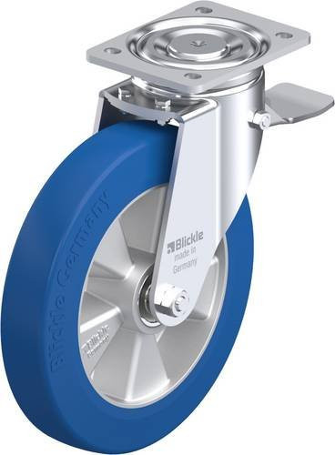 Blickle Lenkrolle LH-ALBS 250K-ST mit Feststeller in Blau und Silber, Rad-Durchmesser: 25 cm, Tragfähigkeit: 850 kg - Bild 1