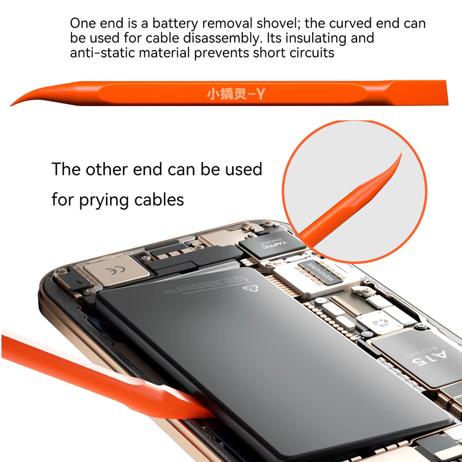 PHONEFIX i2C 7-in-1 Werkzeugset für die elektronische Demontage mit Spudger-Klinge und Alkoholflasche zur Akku-Entfernung bei Mobiltelefonen - Bild 3
