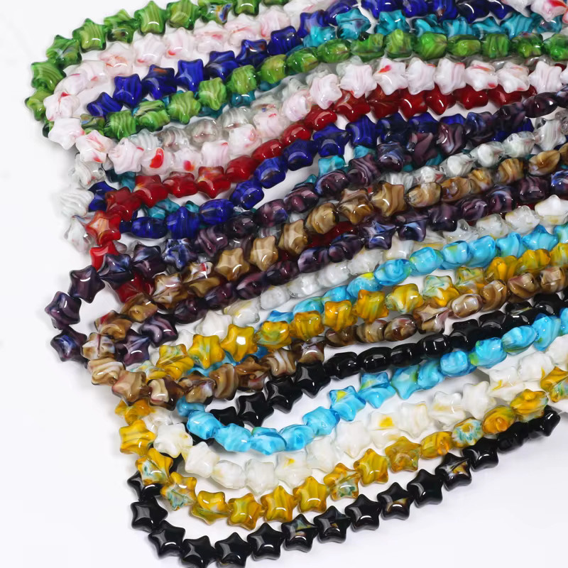 Laudsong Stern-Charms, Lampwork-Glasperlen, 12 mm, bunt, Unisex - Bild 6