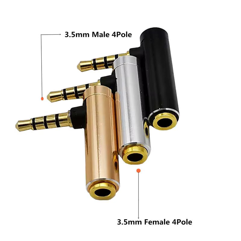 BSN Audio Stereo Adapter 3,5mm Klinke auf 90-Grad-Winkel Buchse, Silber - Bild 5
